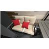 Image 1 : WOODARD SANTA MONICA PATIO LOVESEAT W/ CUSHIONS. 51" WIDE.