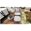 Image 1 : ASHLEY FURNITURE CUSHIONED PATIO CHAIR & SIDE TABLE. W/STOOL