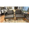 Image 3 : FIG & CHERRY PATIO SET, 3 SEAT 80" SOFA, 2 SIDE CHAIRS. W/ DARK GREY CORNER TABLE. RETAIL $9,620