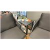 Image 4 : FIG & CHERRY PATIO SET, 3 SEAT 80" SOFA, 2 SIDE CHAIRS. W/ DARK GREY CORNER TABLE. RETAIL $9,620