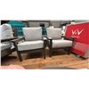 Image 3 : SET OF 3 C.R. PLASTICS PATIO CHAIRS. DARK BROWN WEATHER PROOF FRAME, GREY FABRIC.
