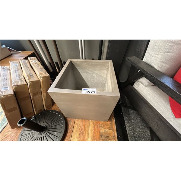 20" SQUARE CERAMIC PLANTER. RETAIL $700