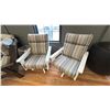 Image 1 : PAIR OF SWIVEL PATIO CHAIRS. C.R. PLASTICS. WHITE FRAME. RETAIL $4,200