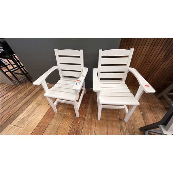 PAIR OF NAPA ARMCHAIRS, WHITE PLASTIC.
