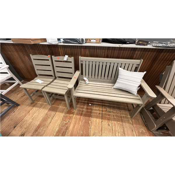 PATIO SET W/ 48" LOVESEAT & 2 SIDE CHAIRS. C.R. PLASTICS