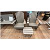 Image 1 : 3 PIECE C.R. PLASTICS PATIO FURNITURE ADIRONDACK SYTLE ARMCHAIR, ADIRONDACK STYLE SLIDING ROCKER