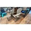 Image 2 : 3 PIECE C.R. PLASTICS PATIO FURNITURE ADIRONDACK SYTLE ARMCHAIR, ADIRONDACK STYLE SLIDING ROCKER
