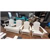 Image 1 : 3 PIECE SET OF ADIRONDACK STYLE PATIO FURNITURE. ROCKING LOVESEAT, ROCKING CHAIR & SIDE CHAIR.