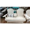 Image 2 : 3 PIECE SET OF ADIRONDACK STYLE PATIO FURNITURE. ROCKING LOVESEAT, ROCKING CHAIR & SIDE CHAIR.