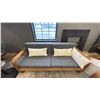 Image 2 : FIG & CHERRY 5 PIECE PATIO SET. 80" WIDE SOFA, 2 SIDE CHAIRS, 48" TEAK COFFEE TABLE,