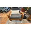 Image 4 : FIG & CHERRY 5 PIECE PATIO SET. 80" WIDE SOFA, 2 SIDE CHAIRS, 48" TEAK COFFEE TABLE,