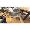 Image 4 : FIG & CHERRY PATIO DINING SET. 6 FORMO CUSHIONED CHAIRS. 80" X 38" TABLE. TEAK FINISH WOOD.