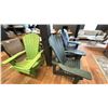 Image 1 : GROUP OF 4 C.R. PLASTICS ADIRONDACK STYLE CHAIRS, VARIOUS COLOURS.