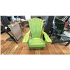 Image 3 : GROUP OF 4 C.R. PLASTICS ADIRONDACK STYLE CHAIRS, VARIOUS COLOURS.