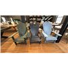 Image 4 : GROUP OF 4 C.R. PLASTICS ADIRONDACK STYLE CHAIRS, VARIOUS COLOURS.