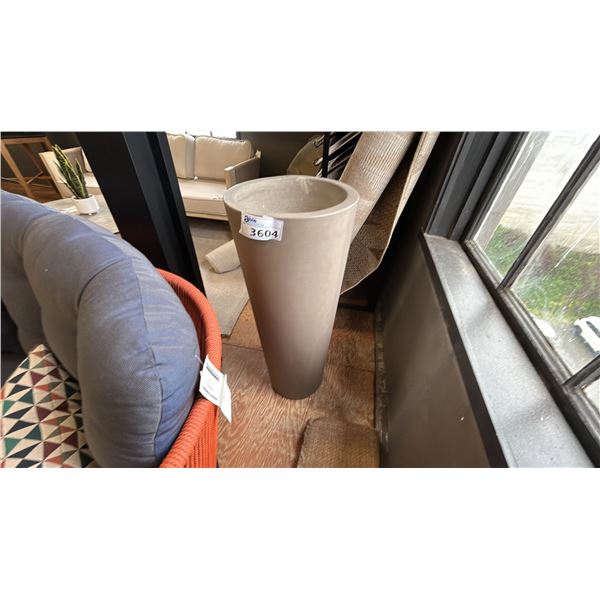 36" HIGH CERAMIC PLANTER.