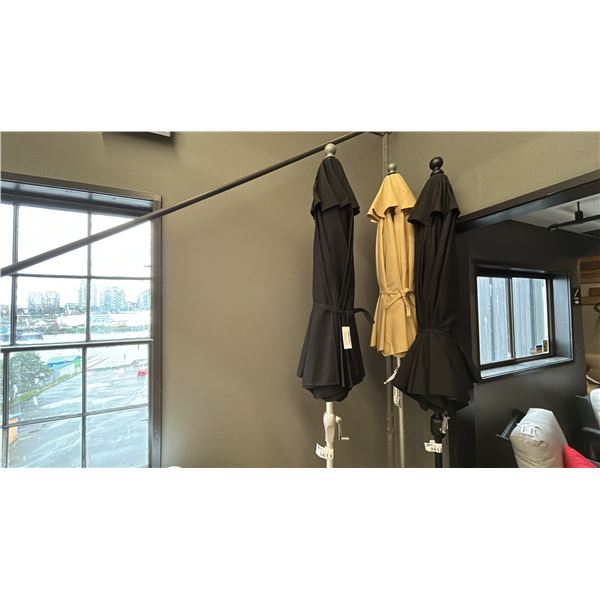 8' TREASURE GARDEN BLACK UMBRELLA, NO BASE.