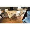 Image 2 : FIG & CHERRY 3 PIECE PATIO TABLE SET. 31" DIAMETER TABLE ALUMINUM BASE, ALUMINUM FRAMED CUSHION
