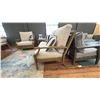 Image 3 : ASHLEY FURNITURE, RAINIER RANCH SERIES, 3 PIECE PATIO SET, 60" LOVESEAT, SWIVEL ROCKER