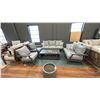 Image 1 : 5 PIECE PATIO SET. ASHLEY FURNITURE. 78" SOFA, 54" LOVESEAT, 2 SIDE CHAIRS, 48" COFFEE TABLE.