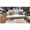 Image 3 : ASHLEY FURNITURE 5 PIECE PATIO SET. 2 76" SOFAS, SWIVEL ROCKING SIDE CHAIR, 24" SQUARE CORNER TABLE