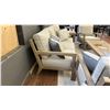 Image 8 : ASHLEY FURNITURE 5 PIECE PATIO SET. 2 76" SOFAS, SWIVEL ROCKING SIDE CHAIR, 24" SQUARE CORNER TABLE