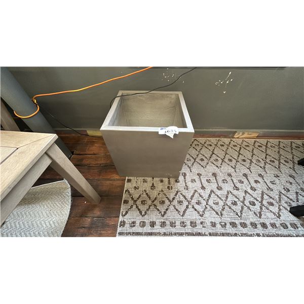 20" SQUARE CERAMIC PLANTER, W/ A CHIP