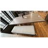 Image 2 : ASHLEY FURNITURE PATIO DINING SET. 5 PIECE, 84" X 42" TABLE, DOUBLE BENCH, 2 CHAIRS,
