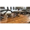 Image 3 : ASHLEY FURNITURE PATIO DINING SET. 5 PIECE, 84" X 42" TABLE, DOUBLE BENCH, 2 CHAIRS,