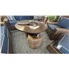 Image 8 : ASHLEY FURNITURE 5 PIECE FIRE TABLE PATIO SET. 48" ROUND FIRE TABLE, 8' WIDE SOFA, 70" LOVESEAT,