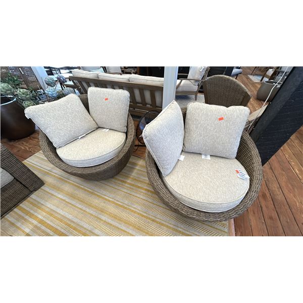 ASHLEY FURNITURE PAIR OF SWIVEL PATIO CHAIRS