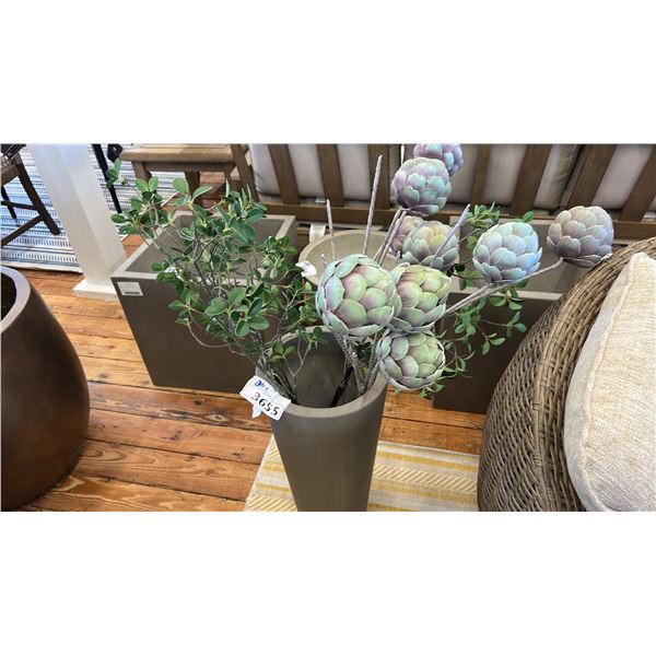 24" HIGH CERAMIC POT W/ ARTIFICIAL PLANTS