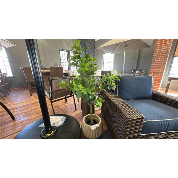 CERAMIC PLANTER WITH ARTIFICIAL TREE