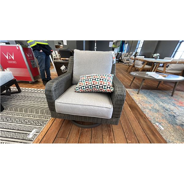 ASHLEY FURNITURE SWIVEL ROCKING PATIO LOUNGE CHAIR