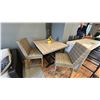 Image 1 : 3 PIECE TALL PATIO SET. 42" X 42" TABLE 2 WICKER TALL STOOLS. STOOL LEGS DO NOT MATCH TABLE LEGS