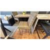 Image 3 : 3 PIECE TALL PATIO SET. 42" X 42" TABLE 2 WICKER TALL STOOLS. STOOL LEGS DO NOT MATCH TABLE LEGS