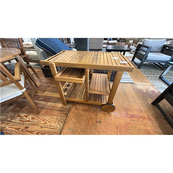 38" WOOD SERVING CART