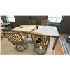 Image 1 : ASHLEY FURNITURE 5 PC PATIO DINING SET. 7' X 42" DINING TABLE, 2 SWIVEL ROCKER DINING CHAIRS, 2