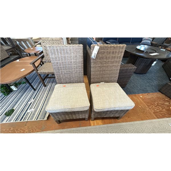 PAIR OF ASHLEY FURNITURE SIDE CHAIRS WITH CUSHION BASE.