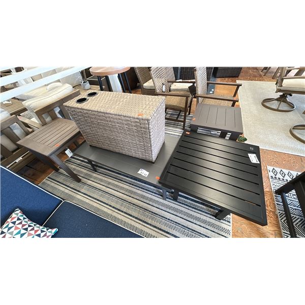 GROUP OF 5 ASST PATIO TABLES