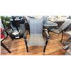 Image 2 : 5 PC WOOD ART FURNITURE PATIO DINING SET. 42" ROUND TABLE, GLASS TOP, 4 CHAIRS, ALUMINUM FRAME.
