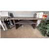 Image 2 : 2 PATIO TABLES. ASHLEY FURNITURE BROOKRANCH 60" X 35" AND ROUND GLASS TOP TABLE 40". NOTE ONE LEG