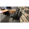 Image 3 : CONTENTS OF OFFICE. 85" X 72" L SHAPE DESK WITH TWO 3 DRAWER PEDESTALS, SEALY OFFICE CHAIR.