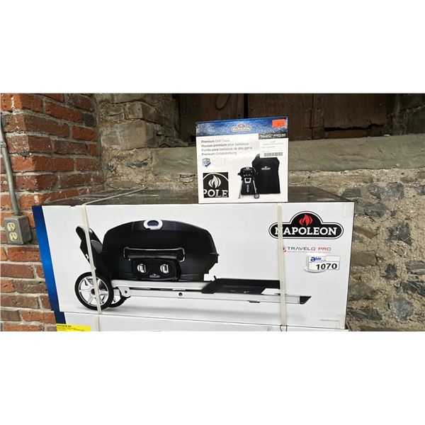NAPOLEON TRAVEL Q PRO PORTABLE BBQ BLACK, PROPANE, W/ COVER, IN BOX
