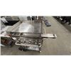 Image 2 : CROWN VERITY. MOBILE 28" GRIDDLE. HEAVY STAINLESS. PROPANE. W/ COOKING UTENSILS. 4 BURNERS