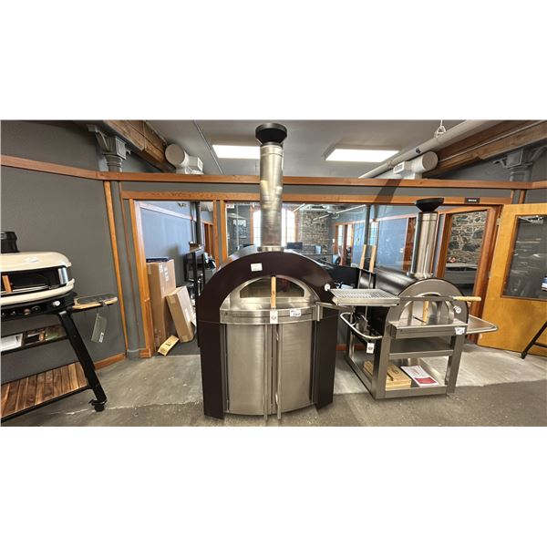 FORNJO VENETZIA DELUXE PIZZA OVEN, BELAGIO 500 W/ CART. MODEL: FVBEL500C. WOOD FIRE. 4' WIDE