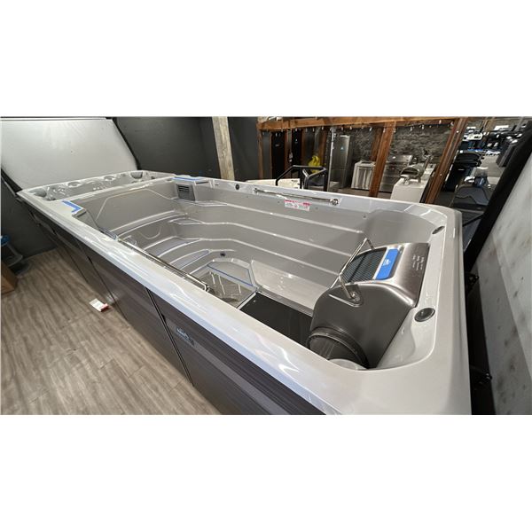 ENDLESS POOLS FITNESS SYSTEM. MODEL E2000. 20' X 89" X 58"H. 2,000 LITRE. W/ AQUA BIKE, TREADMILL,