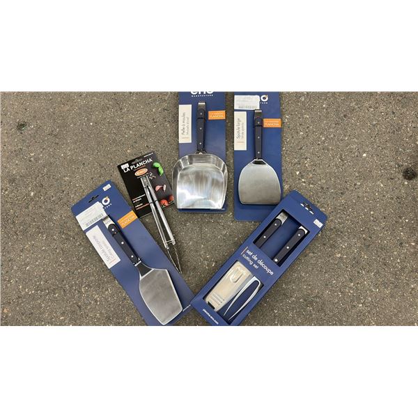 GROUP LOT OF ENO ACCESSORIES.  KNIFE SET PLUS 4 ASST. TOOLS.  APPROX VALUE = $345.00