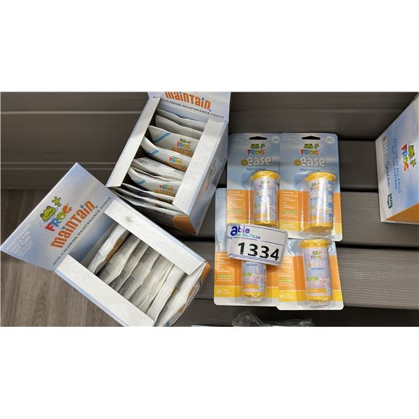 GROUP LOT. 4X FROG @EASE TEST STRIPS, FOR SMARTCHLOR, TOTAL ALKALINITY, PH, TOTAL HARDNESS. PLUS