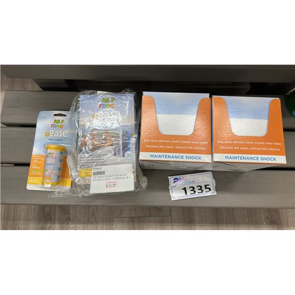 GROUP LOT. 1 X FROG @EASE TEST STRIPS, FOR SMARTCHLOR, TOTAL ALKALINITY, PH, TOTAL HARDNESS. PLUS